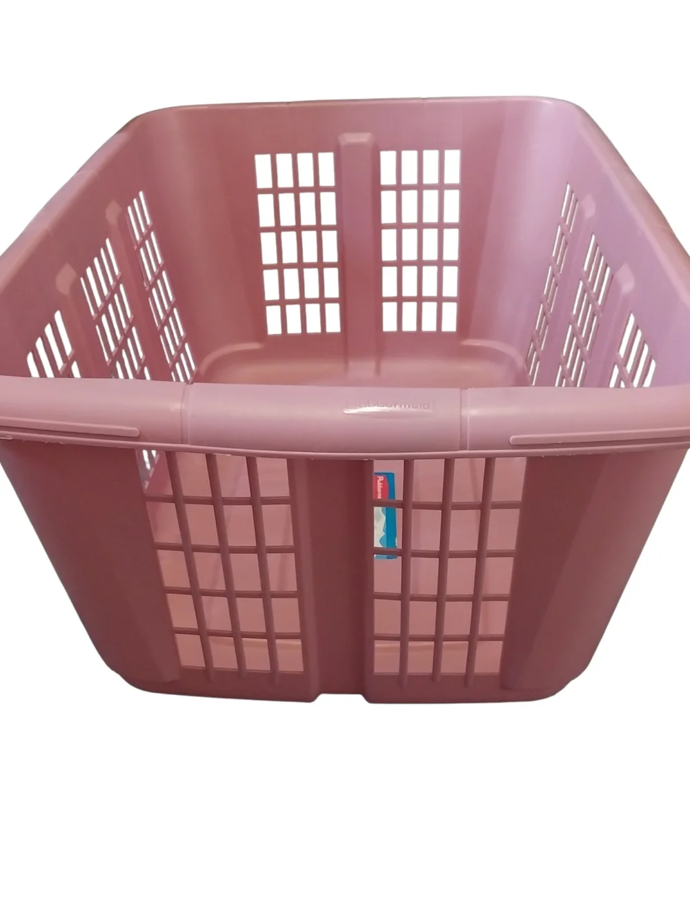 Vintage 1994 Retro Rubbermaid Laundry Basket 2854 Mauve Pink Hamper Rectangular - Picture 7 of 13